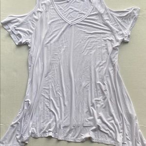 White Open Shoulder Shirt